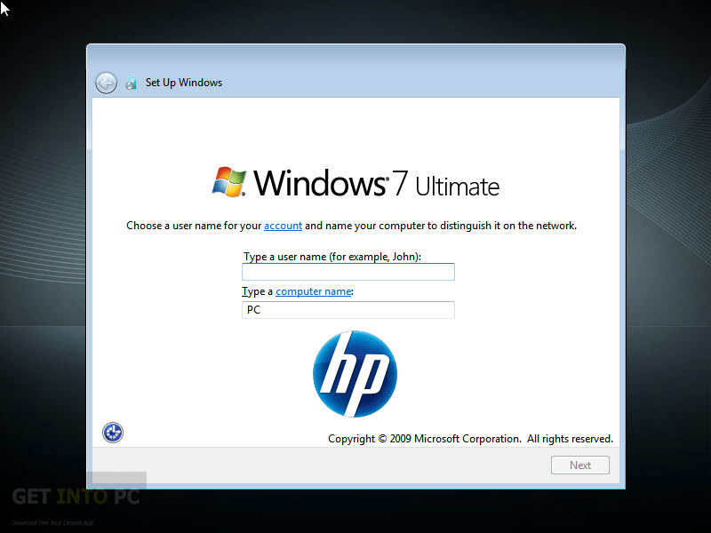 HP Compaq Windows 7 Ultimate OEM ISO Free Download
