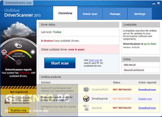Uniblue Driver Scanner 2013 Offline Installer Download