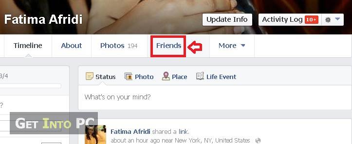hide friends list on facebook step 2 click on friends button