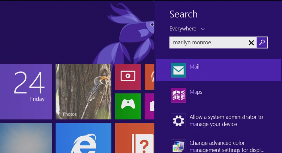 windows 8.1 search compared with 8