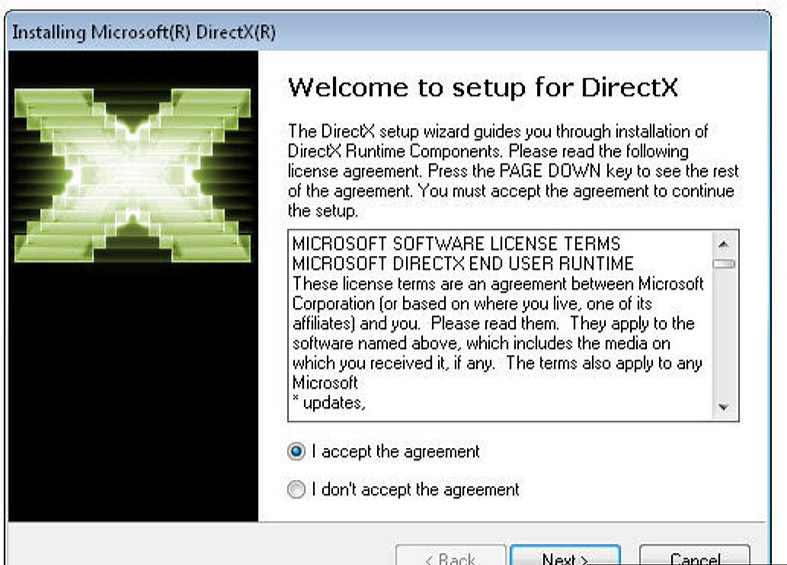 загрузить последнюю версию DirectX 9 для Windows 7
