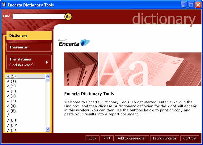 Encarta Dictionary setup download