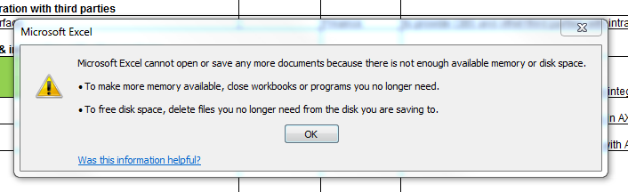 Excel corrupted error
