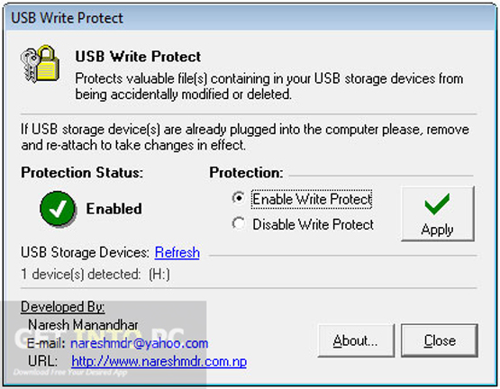 Port motivet kaste USB Write Protect Free Download