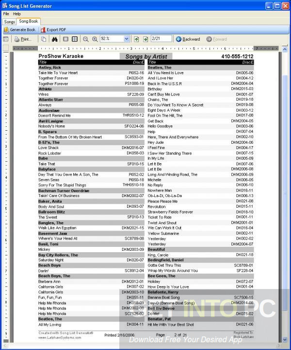 Karaoke Song List Creator Direct Link Download