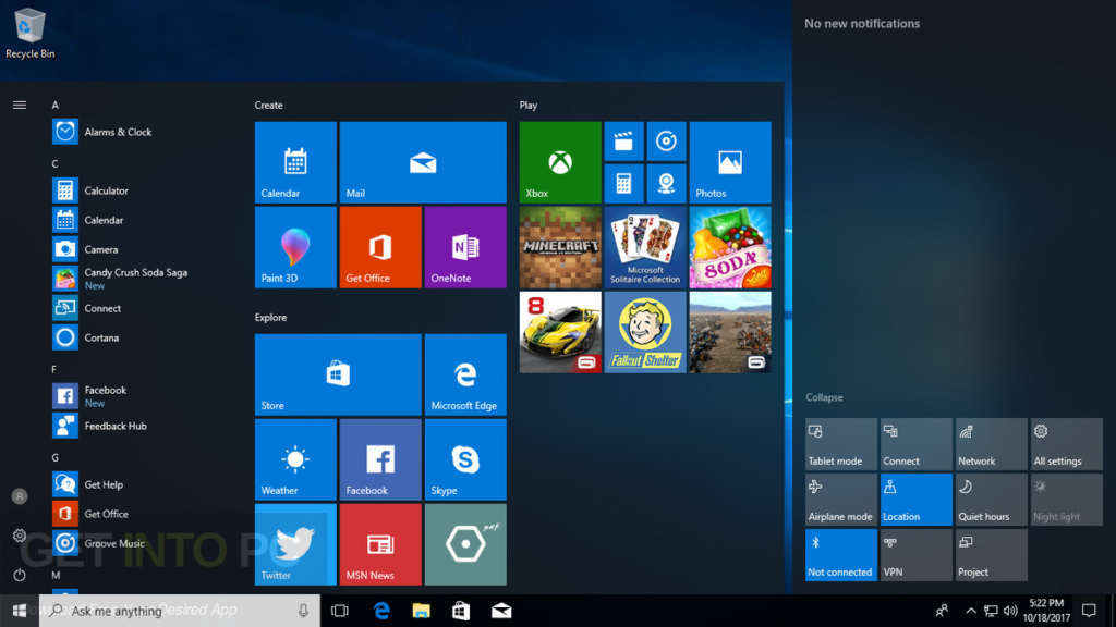 Windows 10 Pro RS3 v1709 32 Bit 16299.19 Latest Version Download