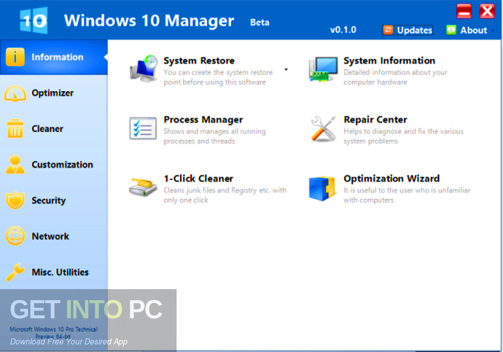 Yamicsoft Windows 10 Manager 2019 Latest Version Download-GetintoPC.com
