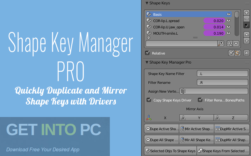 Shape Key Manger Pro for Blender Free Download-GetintoPC.com