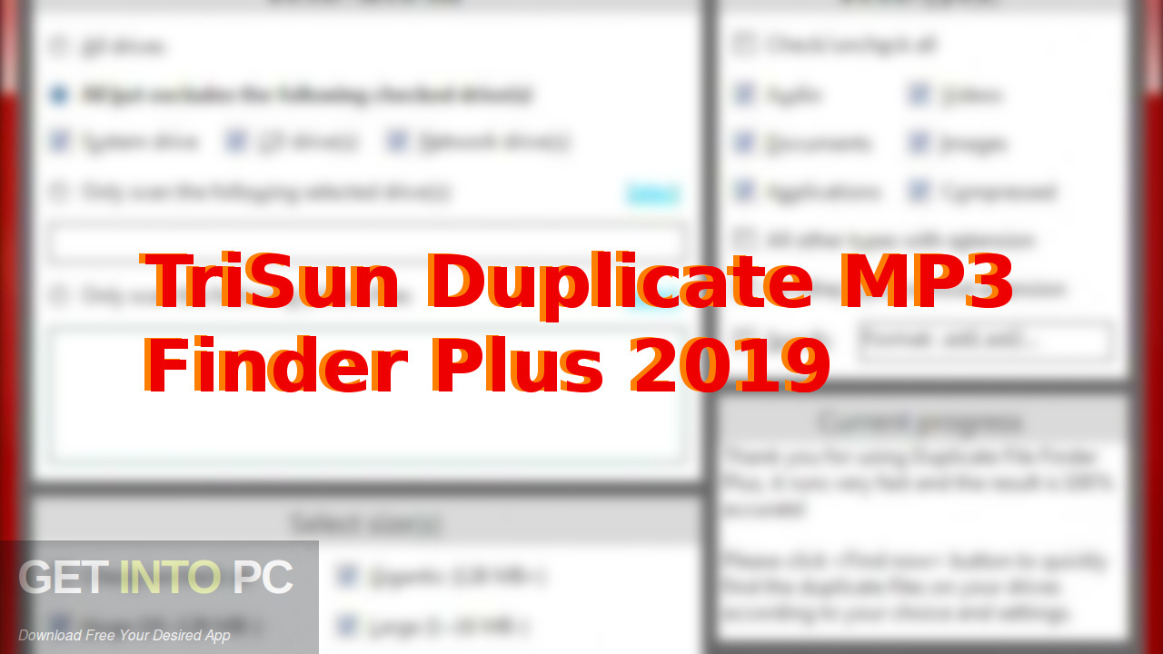 TriSun Duplicate MP3 Finder Plus 2019 Free Download-GetintoPC.com