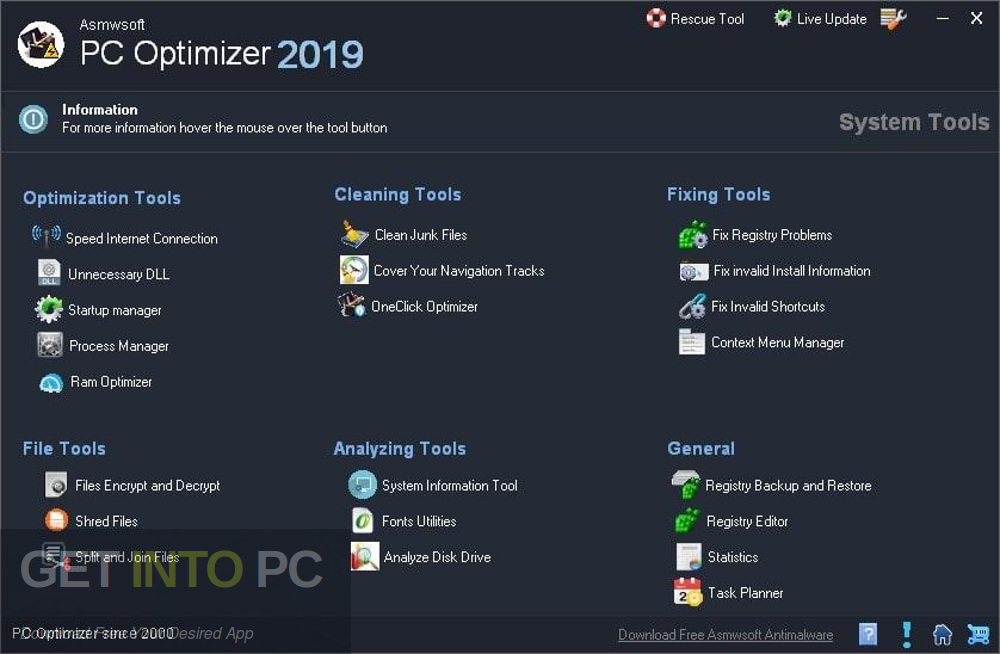 Asmwsoft PC Optimizer 2019 Offline Installer Download-GetintoPC.com