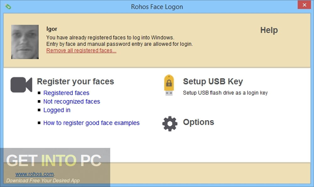 Rohos Face Logon Direct Link Download-GetintoPC.com