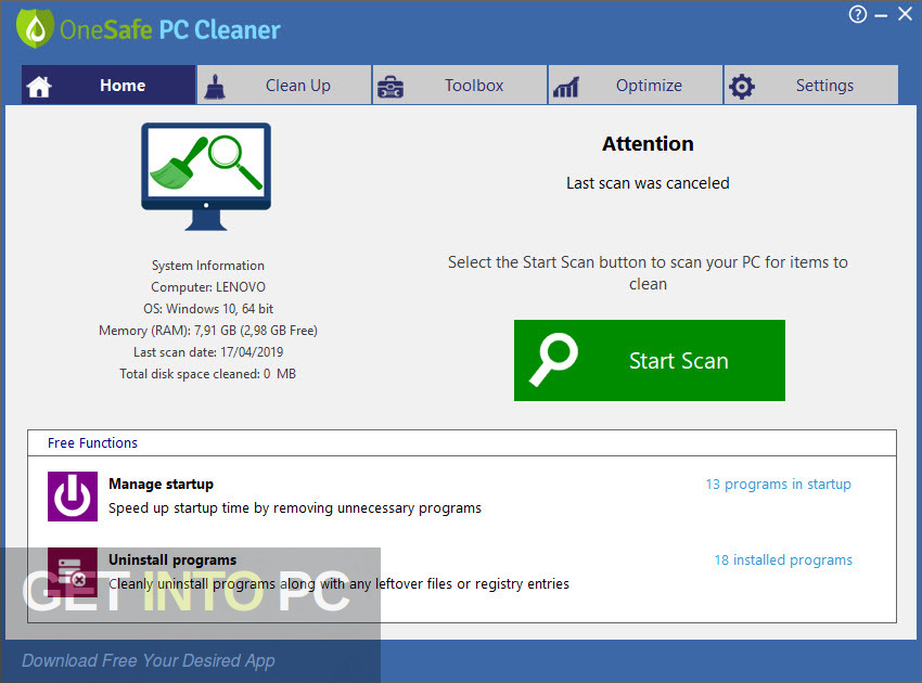 OneSafe PC Cleaner Pro 2020 Latest Version Download