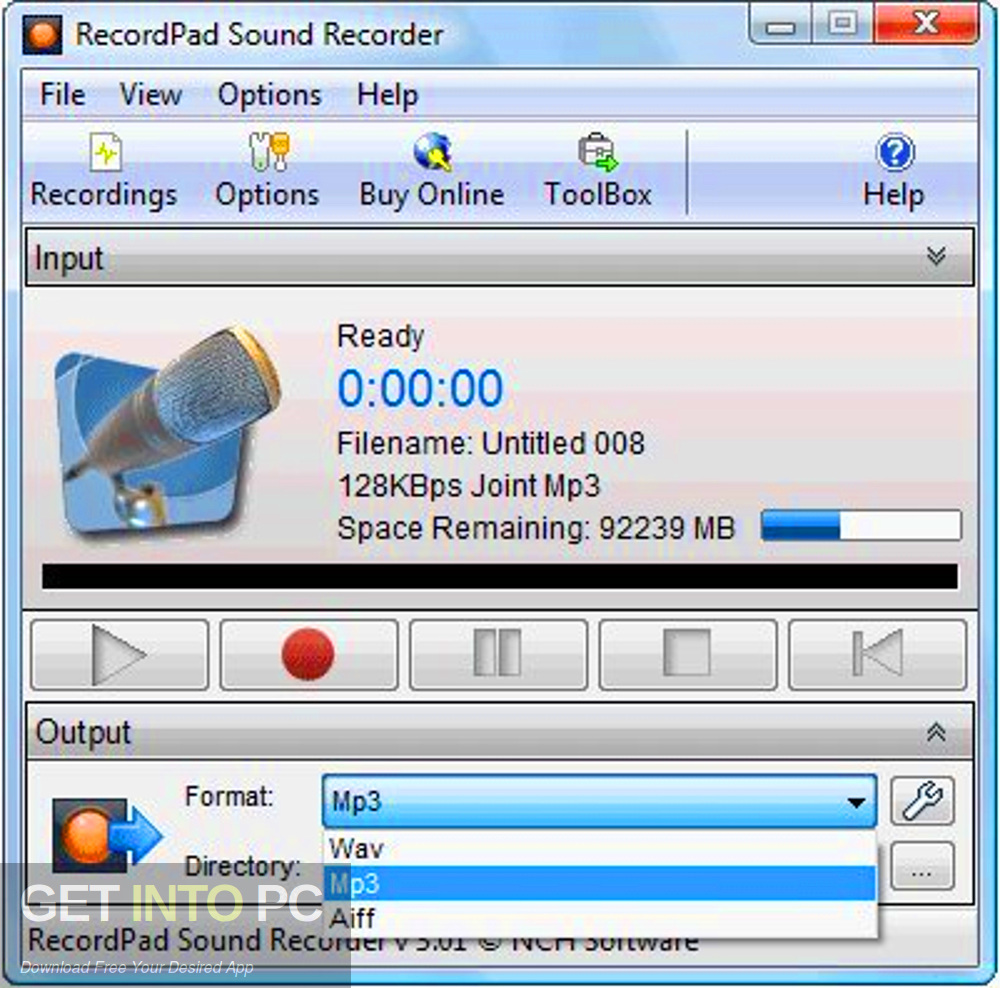 RecordPad Sound Recorder Offline Installer Download-GetintoPC.com