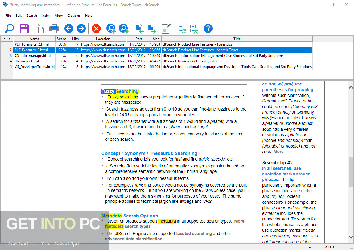 DtSearch Desktop Latest Version Download-GetintoPC.com