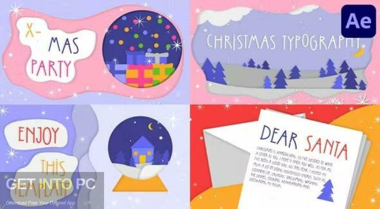 Download VideoHive – Christmas Greetings Colorful Scenes