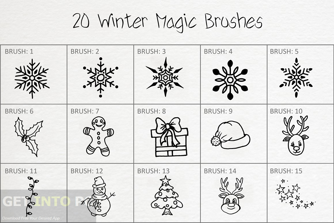 CreativeMarket - 20 Winter Magic Brushes [ABR] Offline Installer Download