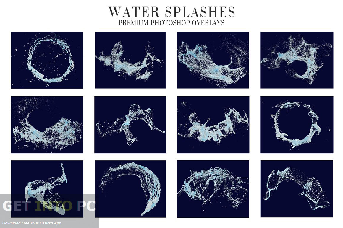 CreativeMarket - Water Splash Overlays Photoshop Direct Link Download