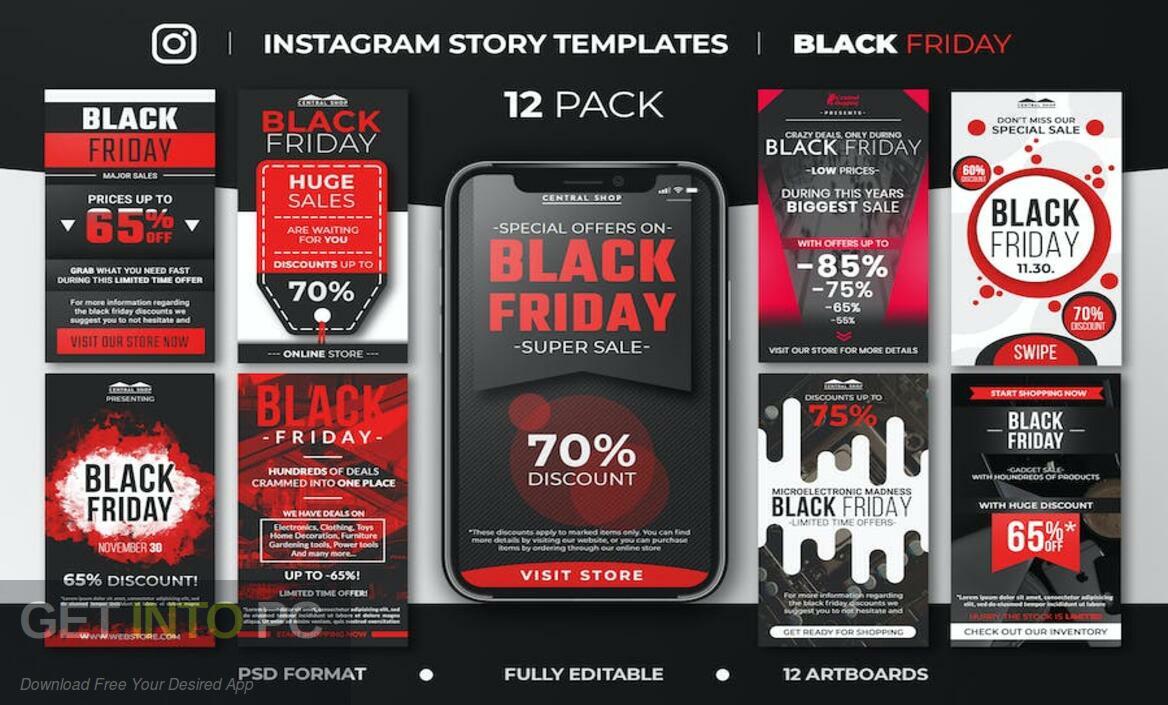 Download Envato Elements – Black Friday Instagram Story Feed Templates vol.3 Free Download