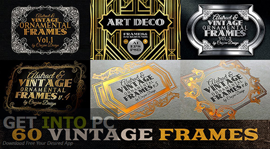 CreativeMarket - 60 Vintage Frame Templates [AI, EPS, PSD] Free Download
