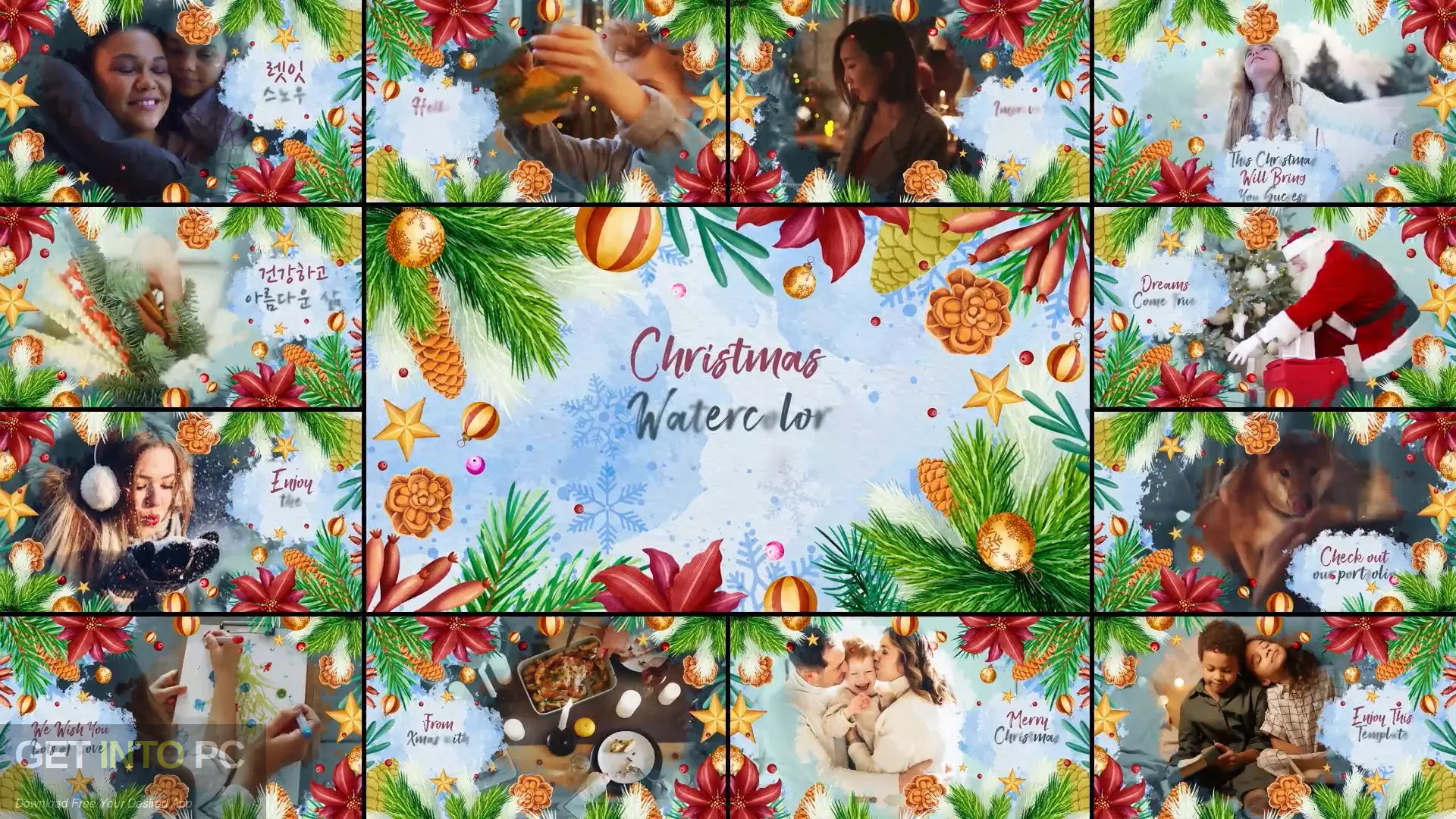 Download Christmas Watercolor Greeting Card for FCPX [MOTN] Free Download