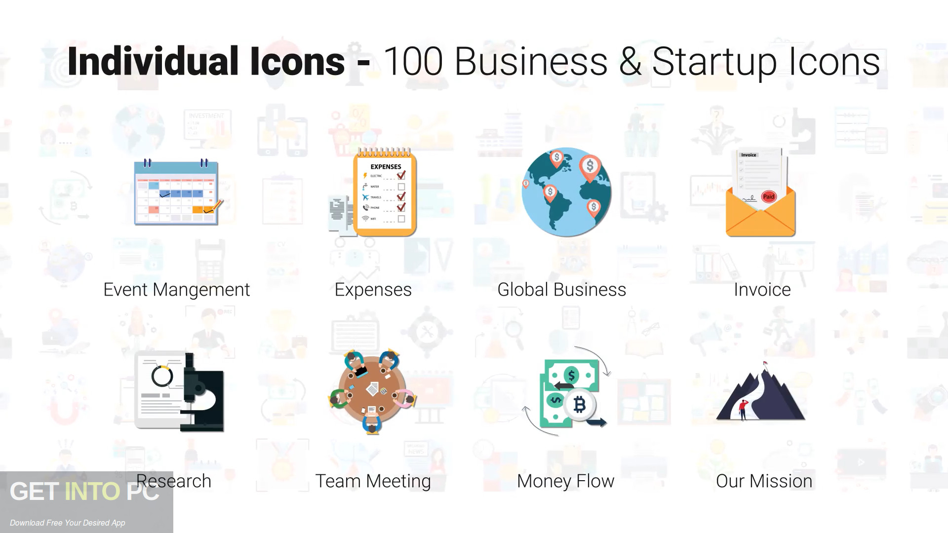 Download 100 Business & Startup Icons [AEP] Free Download