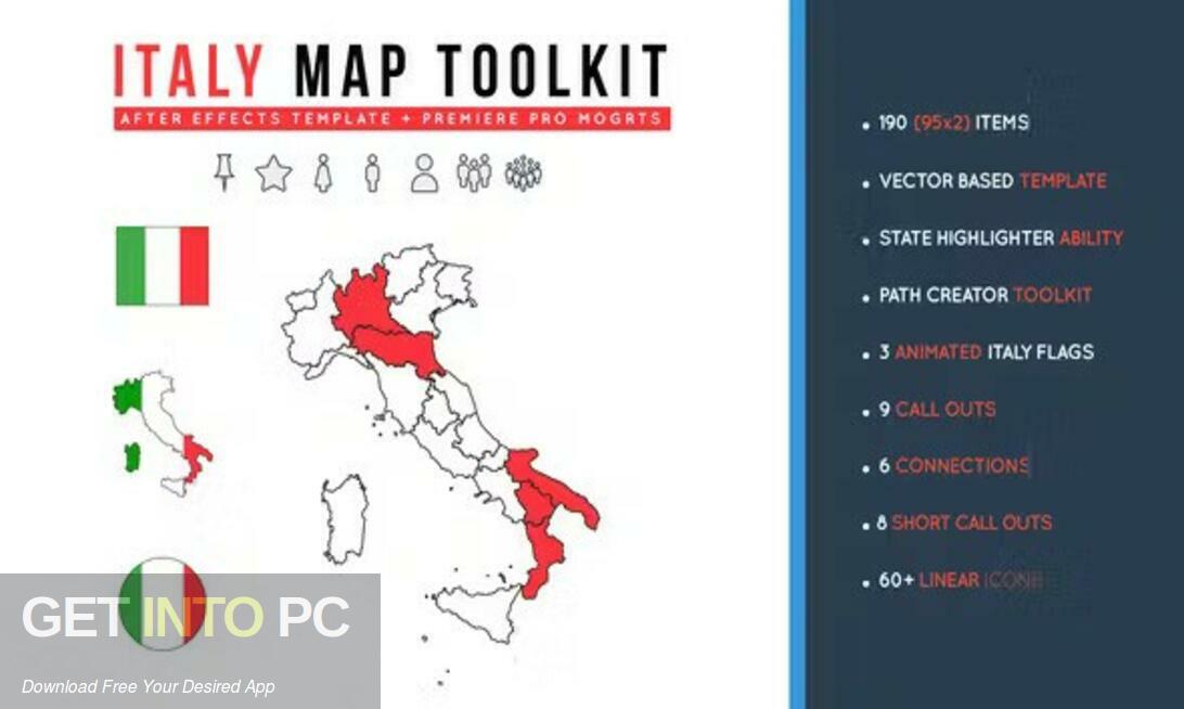 Download Italy Map Toolkit [AEP, MOGRT] Free Download